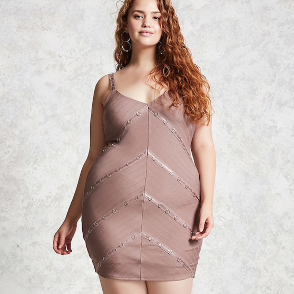 Rib Knit Mini w/ Satin Stripes & O-ring Accents